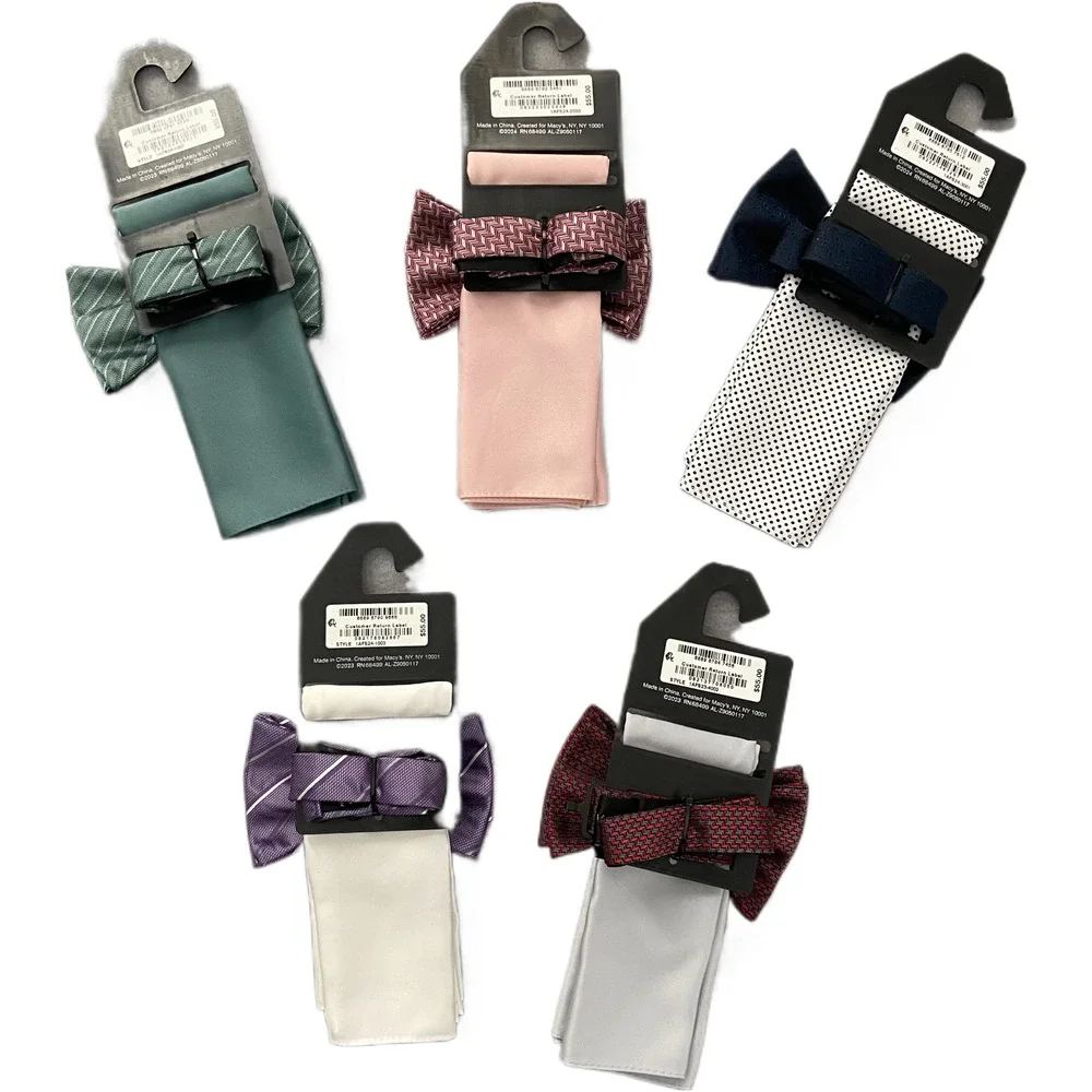 Alfani Bow Tie & Pocket Square Combos - Lot of 5 Men's One Size Multicolor NEW